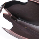 Christian Dior Trotter Canvas Shoulder Bag Brown Gold Auth BA1136-18