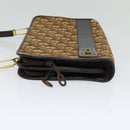 Christian Dior Trotter Canvas Shoulder Bag Brown Gold Auth BA1136-3