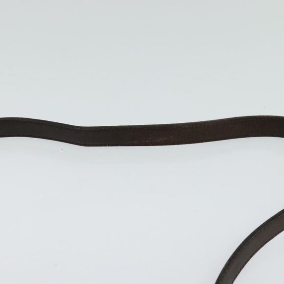 Christian Dior Trotter Canvas Shoulder Bag Brown Gold Auth BA1136