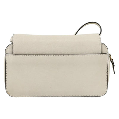 Chloe Shoulder Bag Leather Cream Gold Auth BA11360A - 0