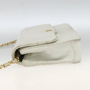 CHANEL Matelasse Chain Shoulder Bag Lamb Skin White Gold CC Auth BA11362A-4