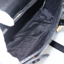 Gianni Versace Shoulder Bag Embossed leather Black Gold Auth BA11363-11