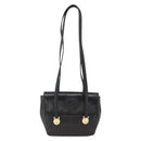 Gianni Versace Shoulder Bag Embossed leather Black Gold Auth BA11363-13