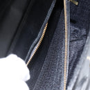 Gianni Versace Shoulder Bag Embossed leather Black Gold Auth BA11363-12
