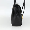 Gianni Versace Shoulder Bag Embossed leather Black Gold Auth BA11363-3
