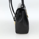 Gianni Versace Shoulder Bag Embossed leather Black Gold Auth BA11363-4