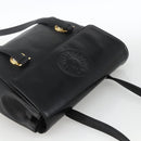 Gianni Versace Shoulder Bag Embossed leather Black Gold Auth BA11363-6