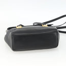 Gianni Versace Shoulder Bag Embossed leather Black Gold Auth BA11363-5