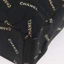 CHANEL Tote Bag Canvas Black Gold CC Auth BA11368A-14