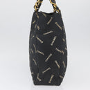 CHANEL Tote Bag Canvas Black Gold CC Auth BA11368A-3