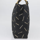 CHANEL Tote Bag Canvas Black Gold CC Auth BA11368A-4