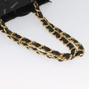 CHANEL Tote Bag Canvas Black Gold CC Auth BA11368A-7