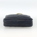 CHANEL Matelasse Chain Shoulder Bag Lamb Skin Navy Gold CC Auth BA11369-10