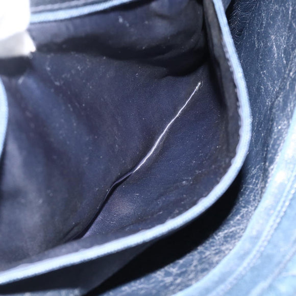 CHANEL Matelasse Chain Shoulder Bag Lamb Skin Navy Gold CC Auth BA11369