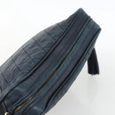 CHANEL Matelasse Chain Shoulder Bag Lamb Skin Navy Gold CC Auth BA11369-6