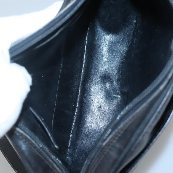 Salvatore Ferragamo Shoulder Bag Leather Black Gold Auth BA1137