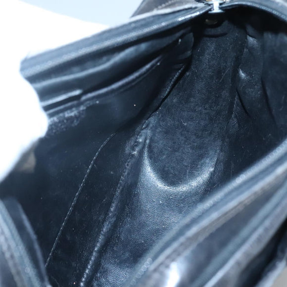 Salvatore Ferragamo Shoulder Bag Leather Black Gold Auth BA1137