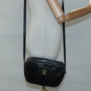 Salvatore Ferragamo Shoulder Bag Leather Black Gold Auth BA1137-22