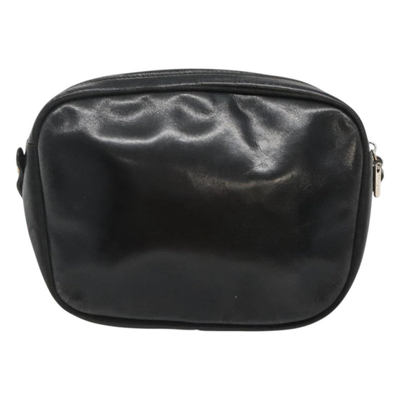 Salvatore Ferragamo Shoulder Bag Leather Black Gold Auth BA1137