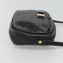 Salvatore Ferragamo Shoulder Bag Leather Black Gold Auth BA1137-3