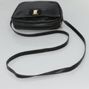 Salvatore Ferragamo Shoulder Bag Leather Black Gold Auth BA1137-7
