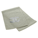 CHANEL COCO Mark Scarf Cashmere Beige Silver CC Auth BA11371V-1