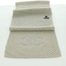 CHANEL COCO Mark Scarf Cashmere Beige Silver CC Auth BA11371V-14