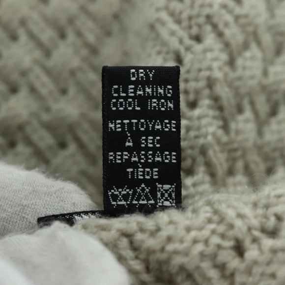 CHANEL COCO Mark Scarf Cashmere Beige Silver CC Auth BA11371V