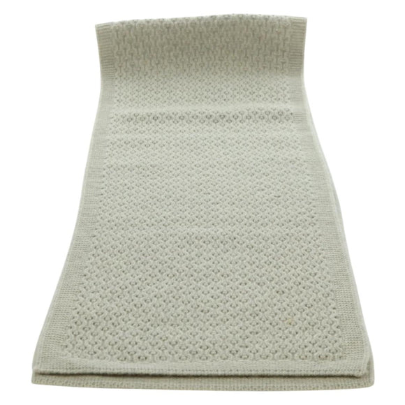 CHANEL COCO Mark Scarf Cashmere Beige Silver CC Auth BA11371V