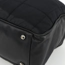 CHANEL Choco Bar Hand Bag Nylon Black Silver CC Auth BA11373-10