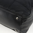 CHANEL Choco Bar Hand Bag Nylon Black Silver CC Auth BA11373-12