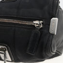 CHANEL Choco Bar Hand Bag Nylon Black Silver CC Auth BA11373-14