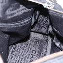 CHANEL Choco Bar Hand Bag Nylon Black Silver CC Auth BA11373-17