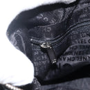 CHANEL Choco Bar Hand Bag Nylon Black Silver CC Auth BA11373-19