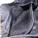 CHANEL Choco Bar Hand Bag Nylon Black Silver CC Auth BA11373-20