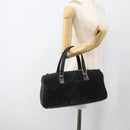 CHANEL Choco Bar Hand Bag Nylon Black Silver CC Auth BA11373-23
