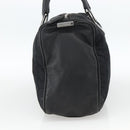 CHANEL Choco Bar Hand Bag Nylon Black Silver CC Auth BA11373-4