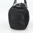 CHANEL Choco Bar Hand Bag Nylon Black Silver CC Auth BA11373-5