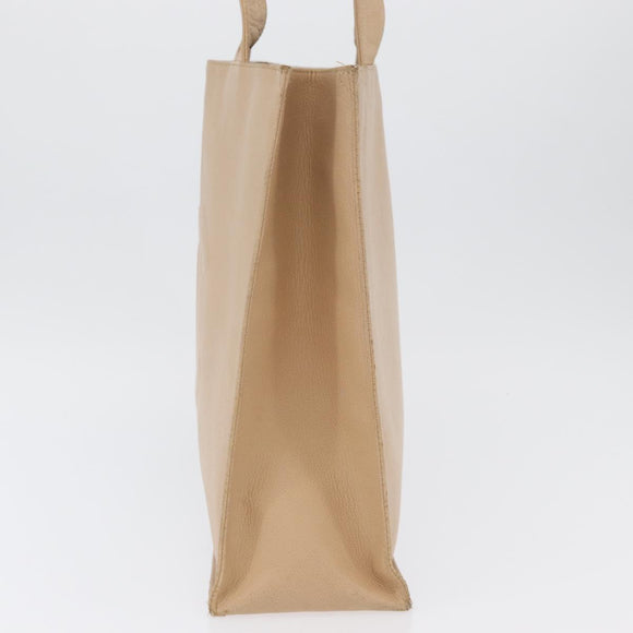 CHANEL Tote Bag Caviar Skin Beige Gold CC Auth BA11375A