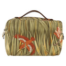 Salvatore Ferragamo Hand Bag Canvas Green Gold Auth BA11377-2