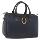 Christian Dior Trotter Canvas Hand Bag PVC Canvas Leather Navy Auth BA11379A-1