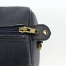 Christian Dior Trotter Canvas Hand Bag PVC Canvas Leather Navy Auth BA11379A-14