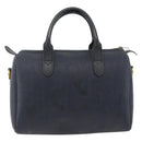 Christian Dior Trotter Canvas Hand Bag PVC Canvas Leather Navy Auth BA11379A-3