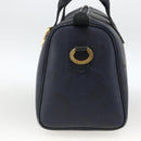 Christian Dior Trotter Canvas Hand Bag PVC Canvas Leather Navy Auth BA11379A-5