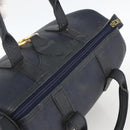 Christian Dior Trotter Canvas Hand Bag PVC Canvas Leather Navy Auth BA11379A-6