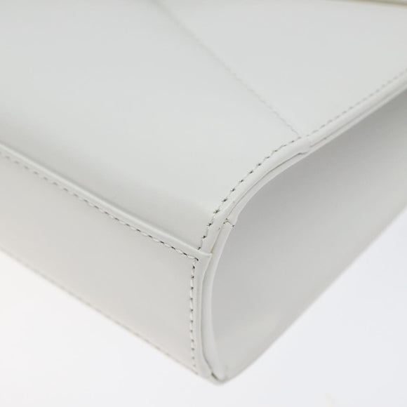 GIVENCHY Shoulder Bag Leather White Gold Auth BA1138