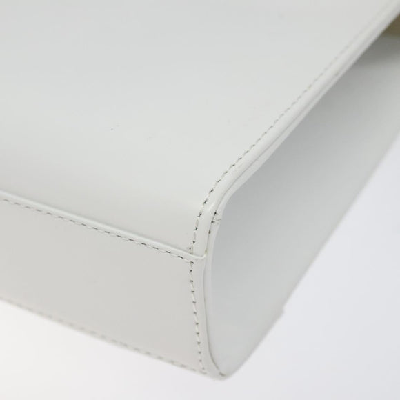 GIVENCHY Shoulder Bag Leather White Gold Auth BA1138