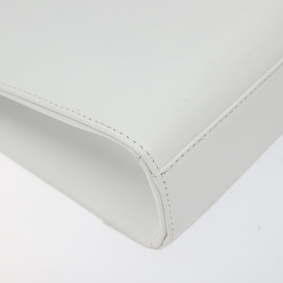 GIVENCHY Shoulder Bag Leather White Gold Auth BA1138