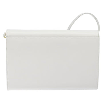 GIVENCHY Shoulder Bag Leather White Gold Auth BA1138 - 0