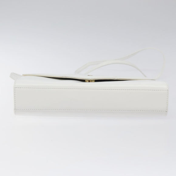 GIVENCHY Shoulder Bag Leather White Gold Auth BA1138